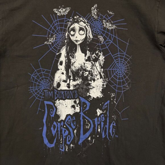 Tim Burtons Corpse Bride Emily Animated Goth Movie T-Shirt L - Picture 2 of 4